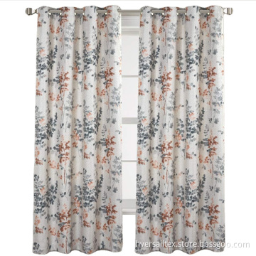 Classical Ink Painting Floral Printed Curtain Drapes